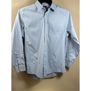 Jos A Bank Traveler Collection Blue‎ Cotton Dress Shirt Mens 16 35